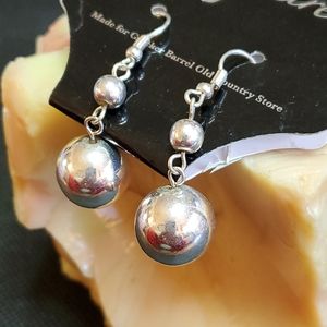 Silver Ball Dangle Drop Earrings By SAPPHIRE